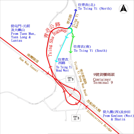 青沙公路出口往青衣區